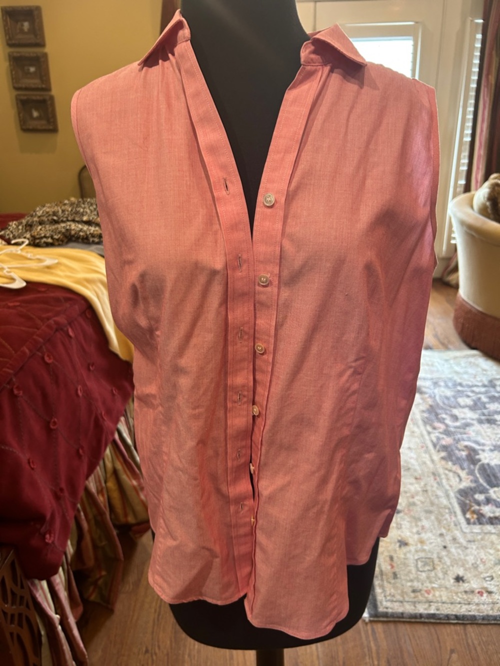 Talbots Wrinkle Free Perfect Shirt Size 10 Pink
